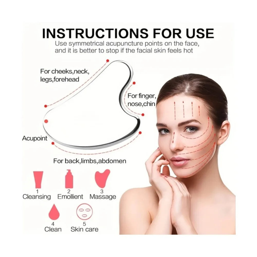 1/3PCS Ice Face Roller Stainless Steel Gua Sha Board Set Facial Massager Face Massage Roller Face Lifting Beauty Skin Care Tools
